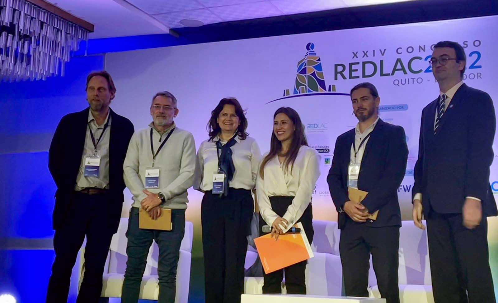 Parte del equipo de Conserva Aves: Sebastian Herzog (Sociedad Nacional de Audubon), Roberto Vides-Almonacid (Fundación para la Conservación del Bosque Chiquitano), Natalia Arango (Fondo Acción), Ana Lucía Murillo (FIAS), Santiago Silva (Coordinador de Áreas Protegidas y Vida Silvestre del Ecuador) y Anton Willems (Profonanpe).